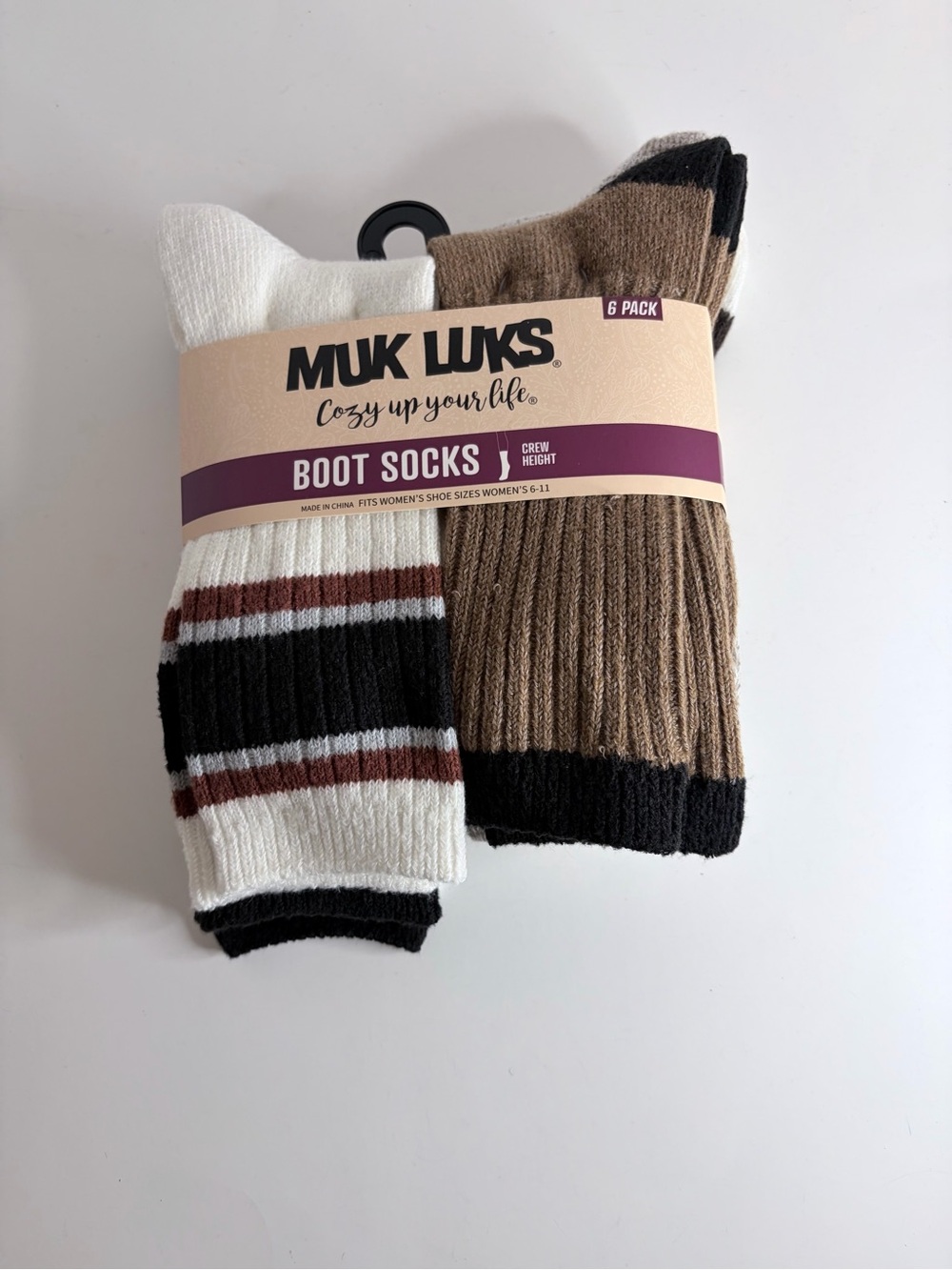 Muk Luks Boot Socks 6 Pairs Size 6-11